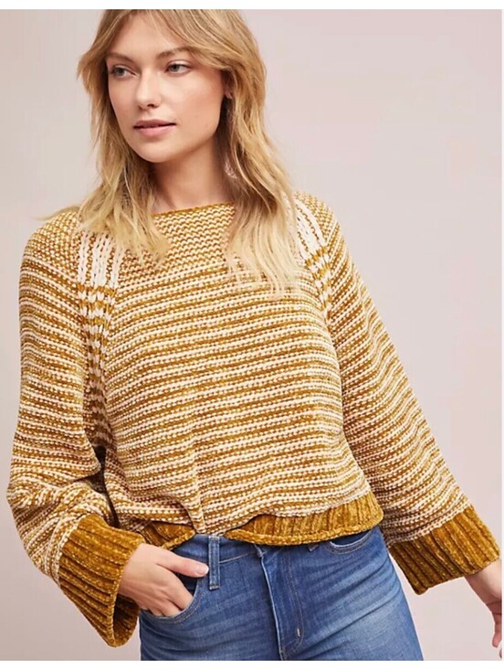 Anthropologie Sweaters - Anthropologie Moth Chenille Stripped Pullover Sweater - Women's XS NWOT